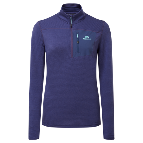 Mountain Equipment Lumiko Women's Zip T Outdoor Action Amethyst/Medieval- Front