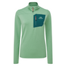 Mountain Equipment Lumiko Women's Zip T Outdoor Action Lichen Green/D Teal- Front