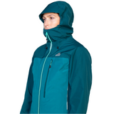 Mountain Equipment Makalu GORE-TEX Women's Jacket Spruce/Deep Teal- Hood Up Angle