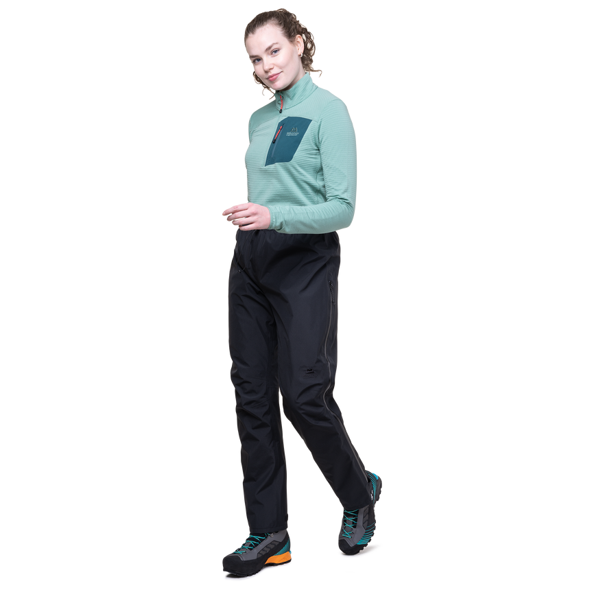 Mountain Equipment Makalu GORE-TEX Women's  Pant Outdoor Action Black- Front Fit 
