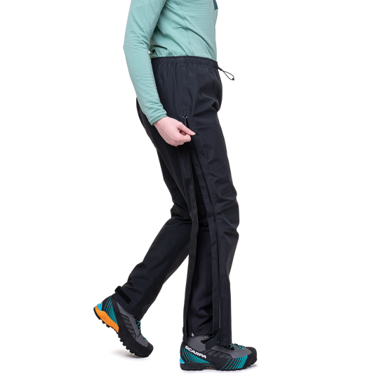 Mountain Equipment Makalu GORE-TEX Women's  Pant Outdoor Action Black- YKK 3/4 Length Side Zip