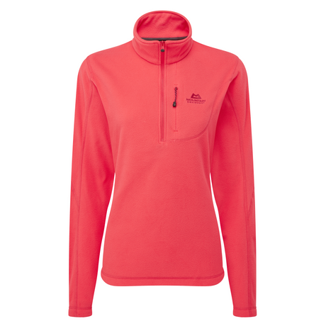 Mountain Equipment Micro Women's Zip-T Fleece Outdoor Action Hibiscus- Front