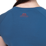 Mountain Equipment Mountain Flower Women's Tee Outdoor Action Stellar Blue- Brand logo 