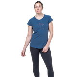 Mountain Equipment Mountain Flower Women's Tee Outdoor Action Stellar Blue- Graphic printed