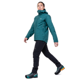Mountain Equipment Odyssey Women's Jacket Outdoor Action Deep Teal- Side Fit on Model