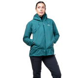 Mountain Equipment Odyssey Women's Jacket Outdoor Action Deep Teal- Zipped Hand Pockets