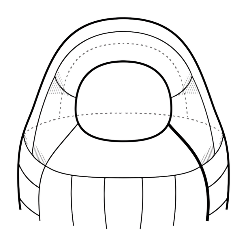 Mountain Equipment Olympus 300 Sleeping Bag Outdoor Action Admiral Blue- anatomically shaped hood