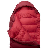 Mountain Equipment Olympus 300 Women's Sleeping Bag Outdoor Action Rhubarb- Gemini Zip Baffle
