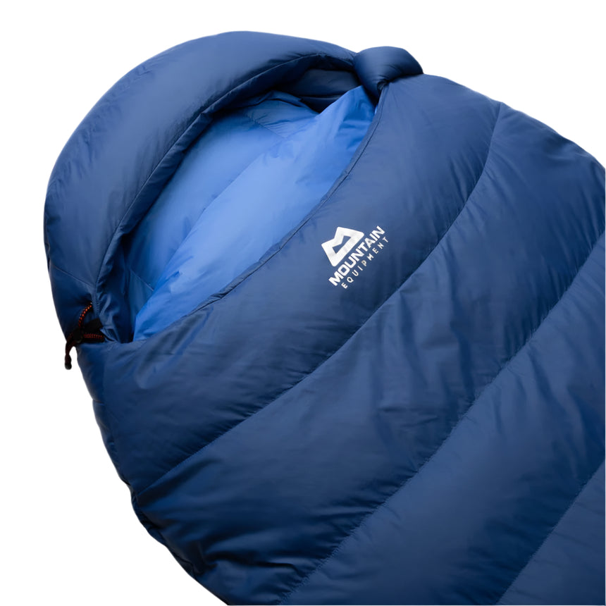 Mountain Equipment Olympus 650 Sleeping Bag Outdoor Action Admiral Blue- Hood