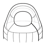 Mountain Equipment Olympus 650 Sleeping Bag Outdoor Action Admiral Blue- atomically shaped hood