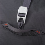 Mountain Equipment Orcus 28+ Backpack Outdoor Action Anvil Grey- Buckle (Close-up)