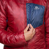 Mountain Equipment Oreus Hooded Women's Jacket Outdoor Action Merlot/Admiral Blue- Chest pocket