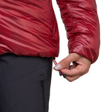 Mountain Equipment Oreus Hooded Women's Jacket Outdoor Action Merlot/Admiral Blue- Hem Drawcords