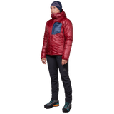 Mountain Equipment Oreus Hooded Women's Jacket Outdoor Action Merlot/Admiral Blue- Side View