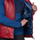 Mountain Equipment Oreus Men's Vest Outdoor Action Merlot/Admiral Blue-  Inner drop pocket