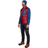 Mountain Equipment Oreus Men's Vest Outdoor Action Merlot/Admiral Blue- Side View