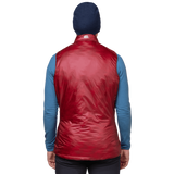 Mountain Equipment Oreus Women's Vest Outdoor Action Merlot/Admiral Blue - Back Fit on Model