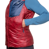Mountain Equipment Oreus Women's Vest Outdoor Action Merlot/Admiral Blue - Hand warmer pockets