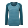 Mountain Equipment Redline LS Women's Tee Outdoor Action Bluefin Stripe/Denim- Front