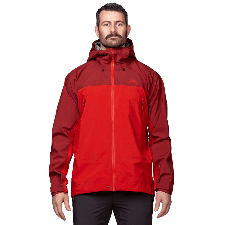 Mountain Equipment Shigri GORE-TEX Men’s Jacket Outdoor Action Chili Red/Merlot - Front Fit on Model