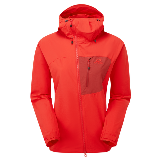 Mountain Equipment Squall Hooded Women's Jacket Outdoor Action Chili Red/Merlot- Front