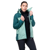 Mountain Equipment Tacul Women's Jacket Outdoor Action Lichen/Deep Teal- Centre Front Zip