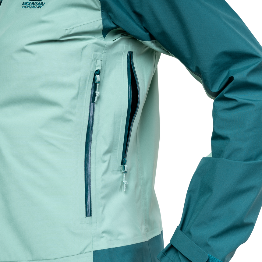 Mountain Equipment Tacul Women's Jacket Outdoor Action Lichen/Deep Teal- Pockets