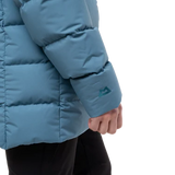 Mountain Equipment Tromso Women's Parka Outdoor Action Stellar Blue- Cuffs with Internal Halo Baffle