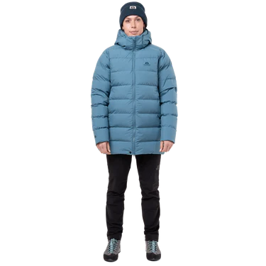 Mountain Equipment Tromso Women's Parka Outdoor Action Stellar Blue- Front Fit on Model