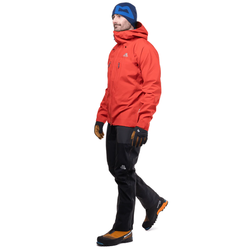 Mountain Equipment Tupilak Men's Jacket Outdoor Action Chili Red- Side Fit on Model