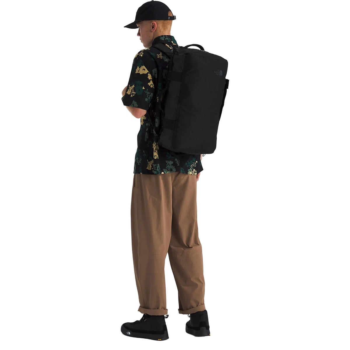 The North Face Base Camp Voyager Duffel 32L in TNF Black/Asphalt Grey - back