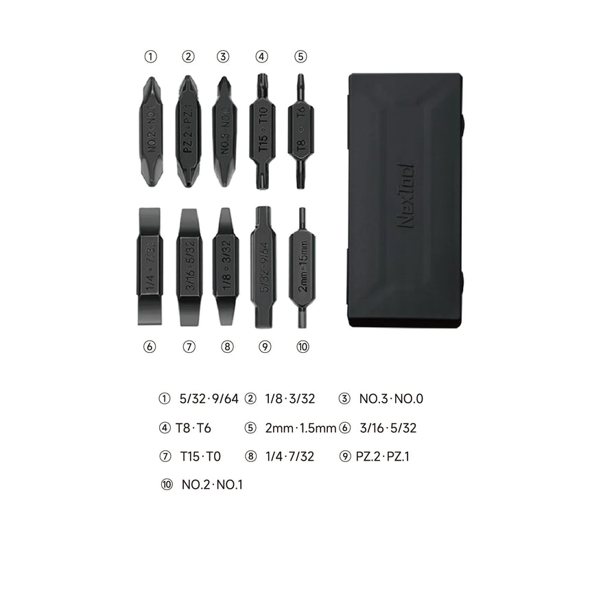 Nextool AS1 Bit Set Specifications - Complete 20-Bit Set with All Features and Compatibility Details