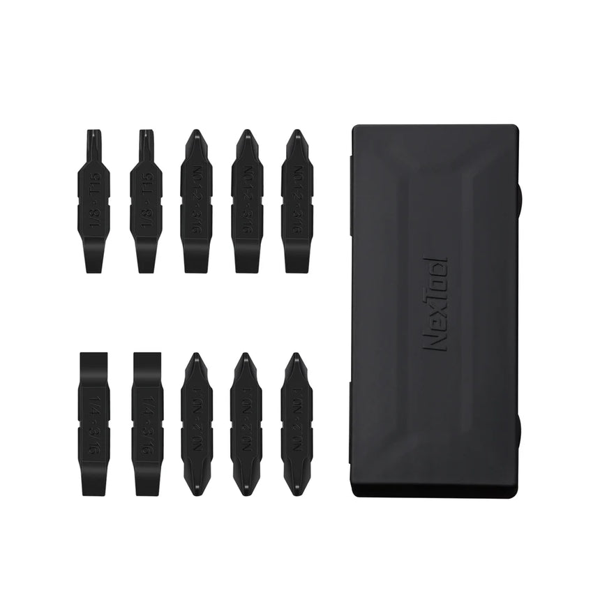 Nextool AS2 Bit Kit - 10 Double-Sided S2 Steel Bits in PP Storage Case, 57g