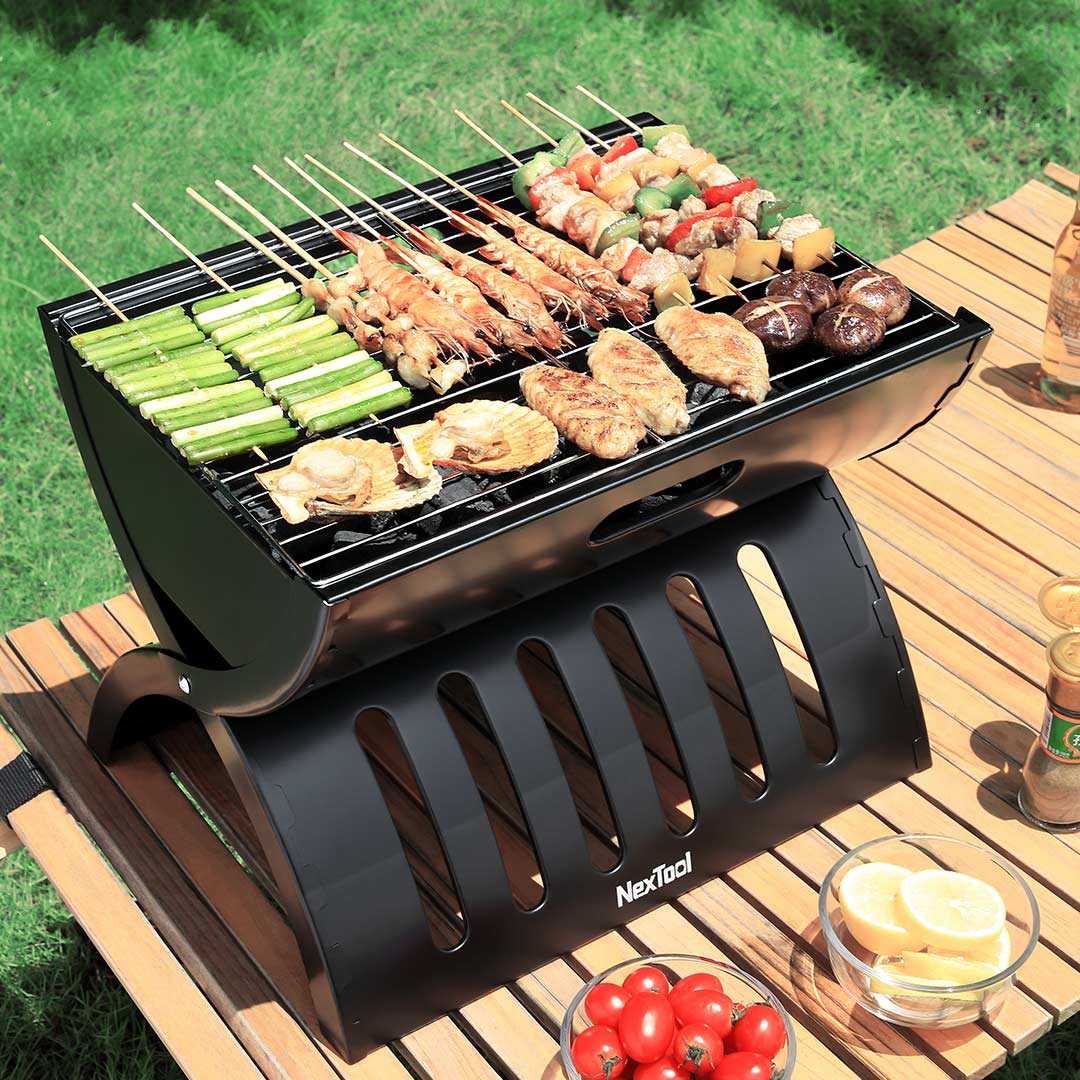 Nextool Camp Fun Folding Barbecue Grill Assembled - Ready for Outdoor Cooking and Camping