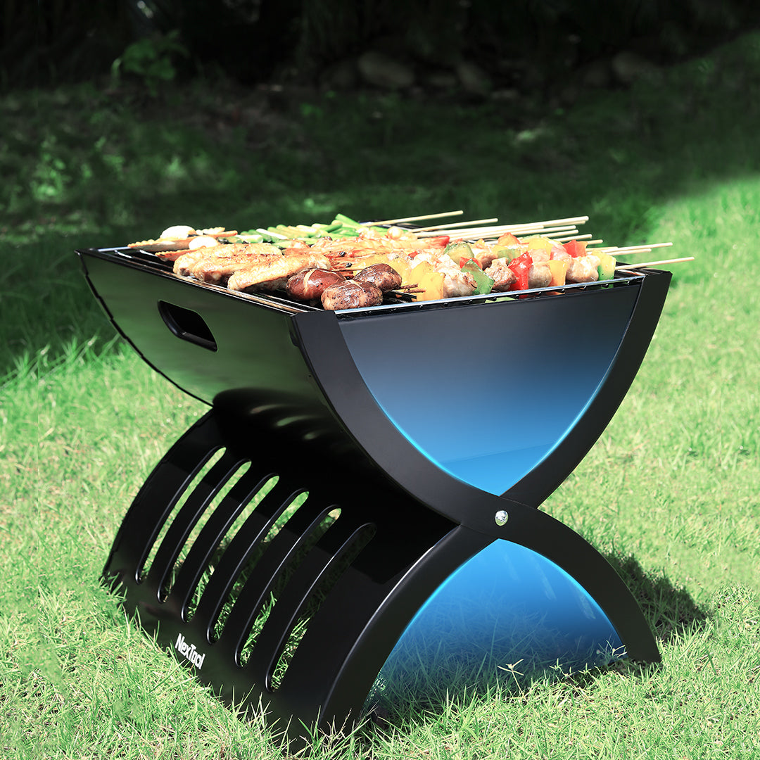 Nextool Camp Fun Folding Barbecue Grill Submerged Charcoal Tank - Lasting Consistent Burning for Outdoor Cooking
