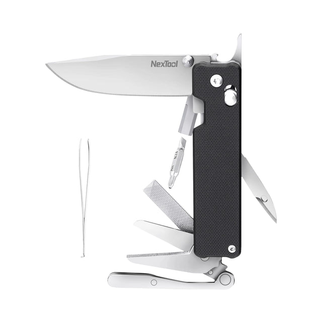 Nextool Knight K30 - 11-in-1 EDC Folding Knife with Sandvik 14C28N Steel Blade, 114g