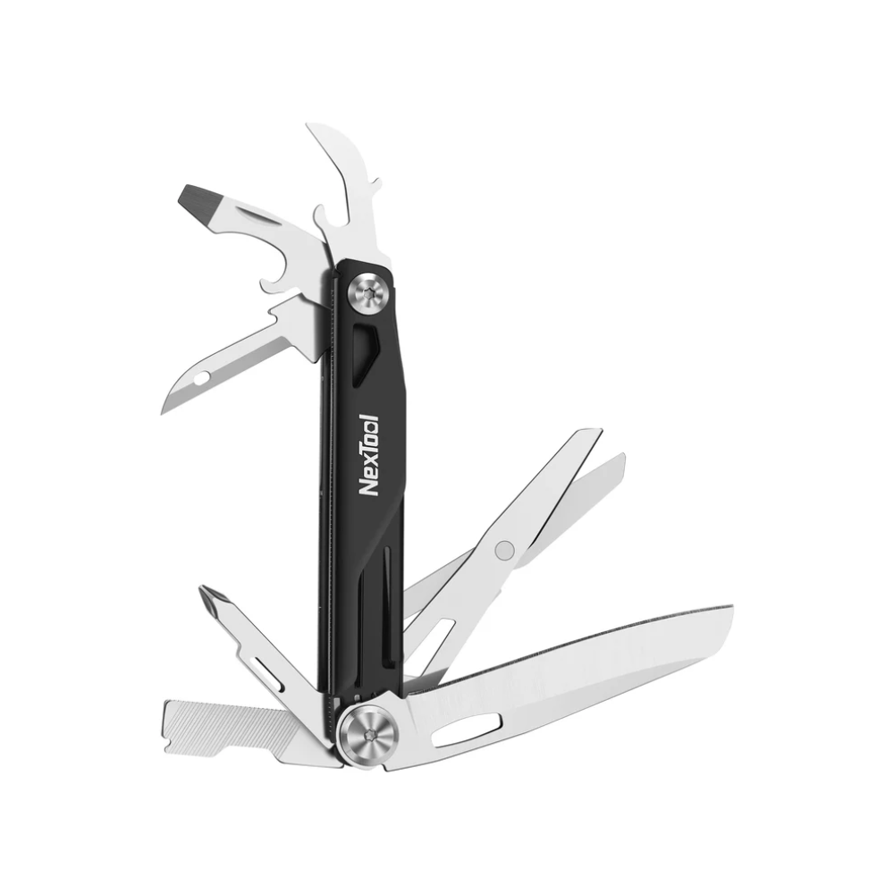 Nextool Knight Multi Tool All Tools Displayed - Knife, Scissors, Screwdrivers, Openers, File & More