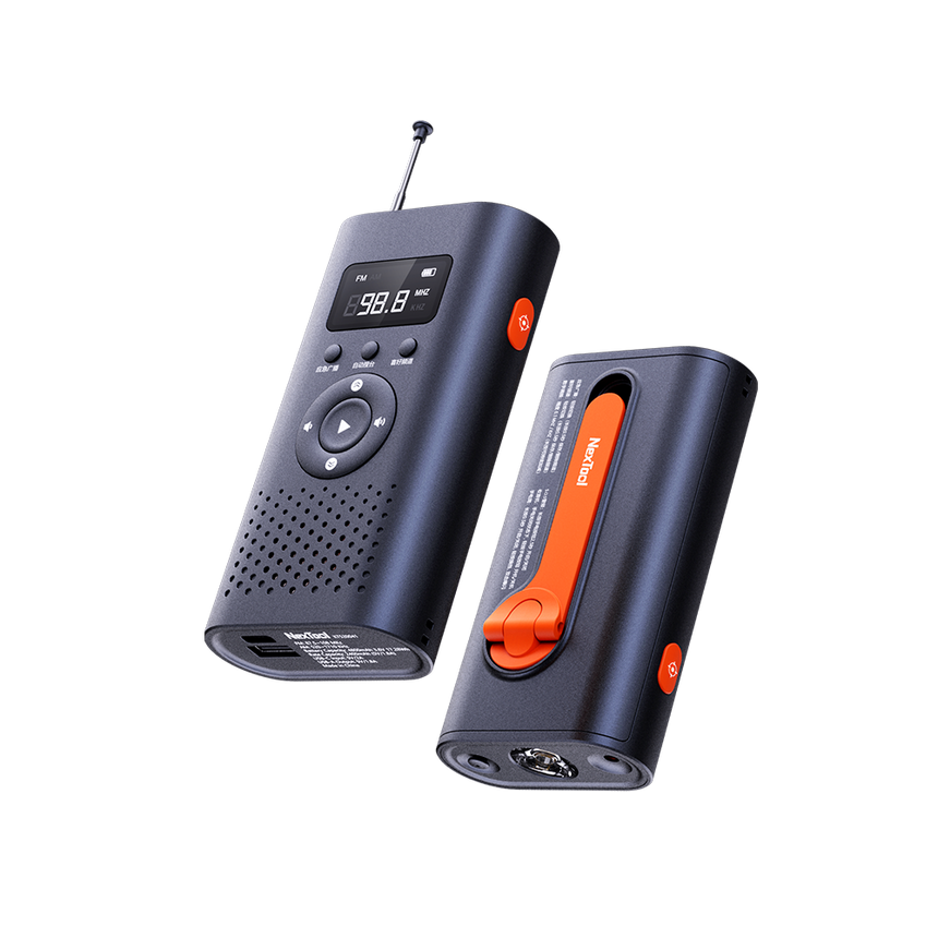 Nextool Leiyin Emergency Hand Crank Radio - 6-in-1 with FM/AM, 200 Lumens Flashlight, 4500mAh Power Bank, 227g