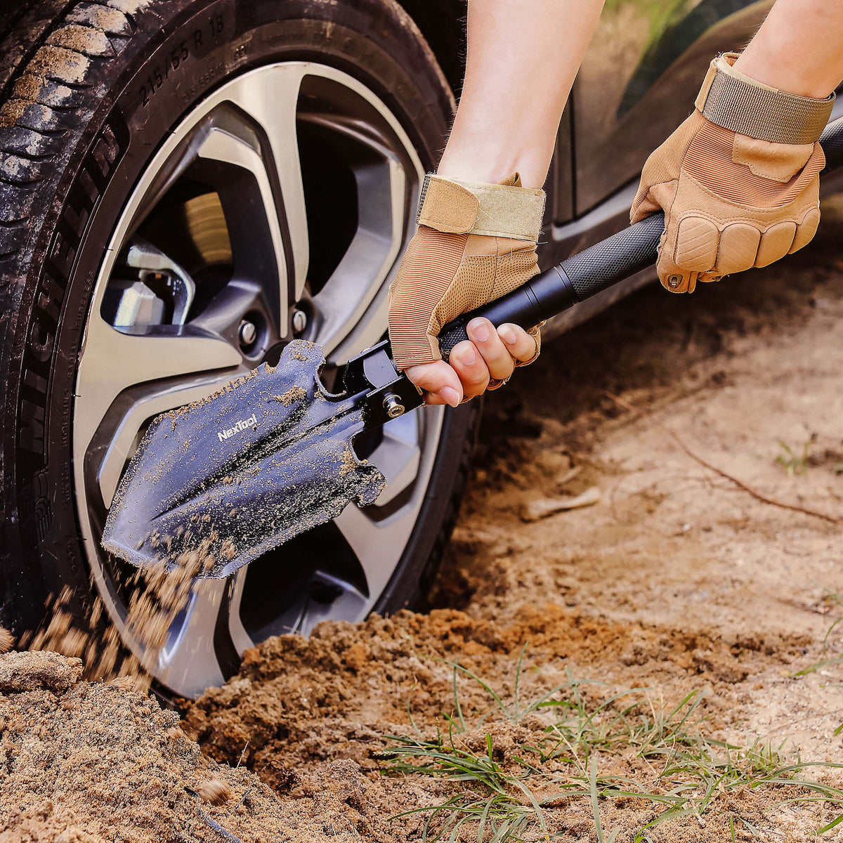 Nextool Multi Functional Shovel Medium Three-Section Handle - Aerospace Aluminium Alloy for Lightweight Durability