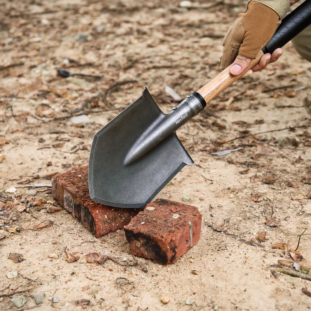 Nextool Retractable Shovel Stonewashed Shovel Head - Heat-Treated 30Cr13 Steel for Lasting Performance