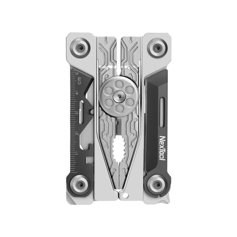 Nextool Silver Blade EDC Tool - 14-in-1 Card-Sized Multitool with Titanium Coating, 94.5g