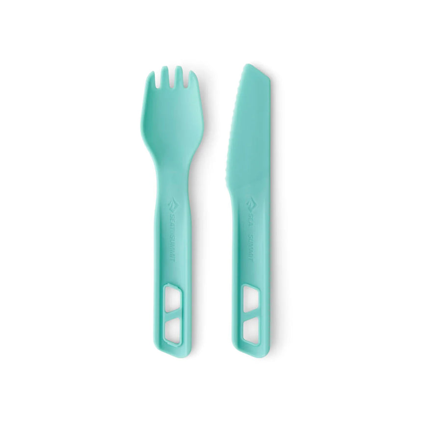 Sea to Summit Passage Cutlery Set- 2 Piece Outdoor Action Aqua Sea- Product Overview