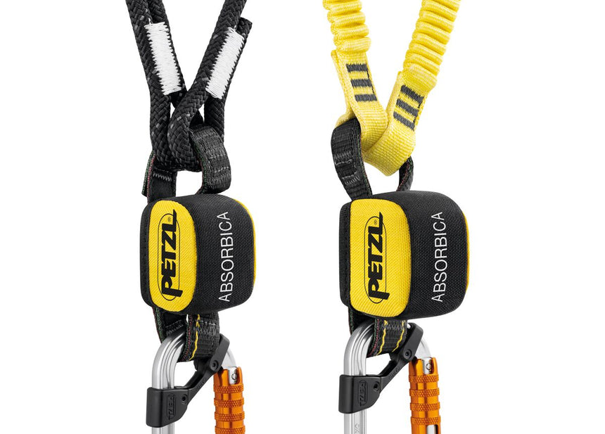 Petzl Absorbica®-Y MGO Dual Lanyard - Both Styles With Close Up Connector