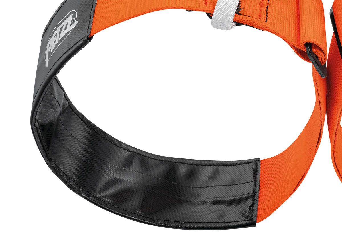 Petzl Aven Harness Orange/Black - Leg Strap Close Up