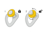 Petzl Coeur Pulse 12mm Anchor - Locking & Unlocking Mechanism on Diagram