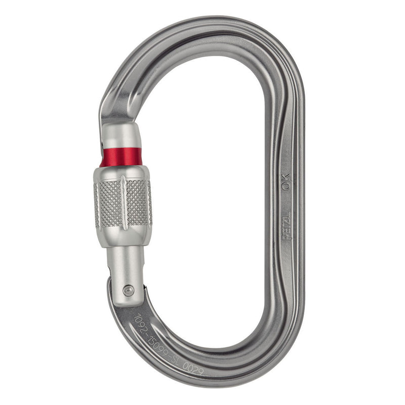 Petzl Ok Carabiner Screw-Lock Grey - Front Locked