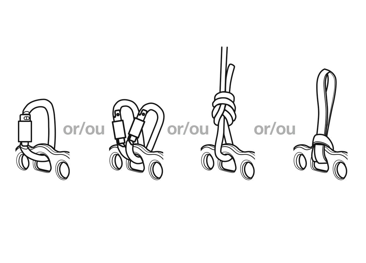 Petzl Paw Rigging Plate - Hole design enables direct rope or sling connection
