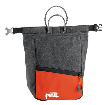 Petzl Sakab Chalk Bag Outdoor Action Grey - Front View