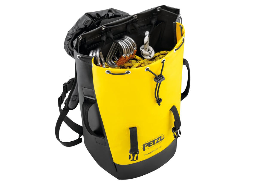 Petzl Transport 45 Backpack Yellow/Black - Open Lid Top