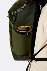 Rab Adrift 24L Day Pack in Army - On Model Open Main Compartment